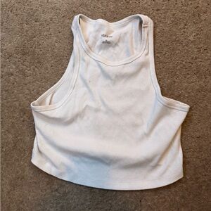 White Ribbed Tank Top